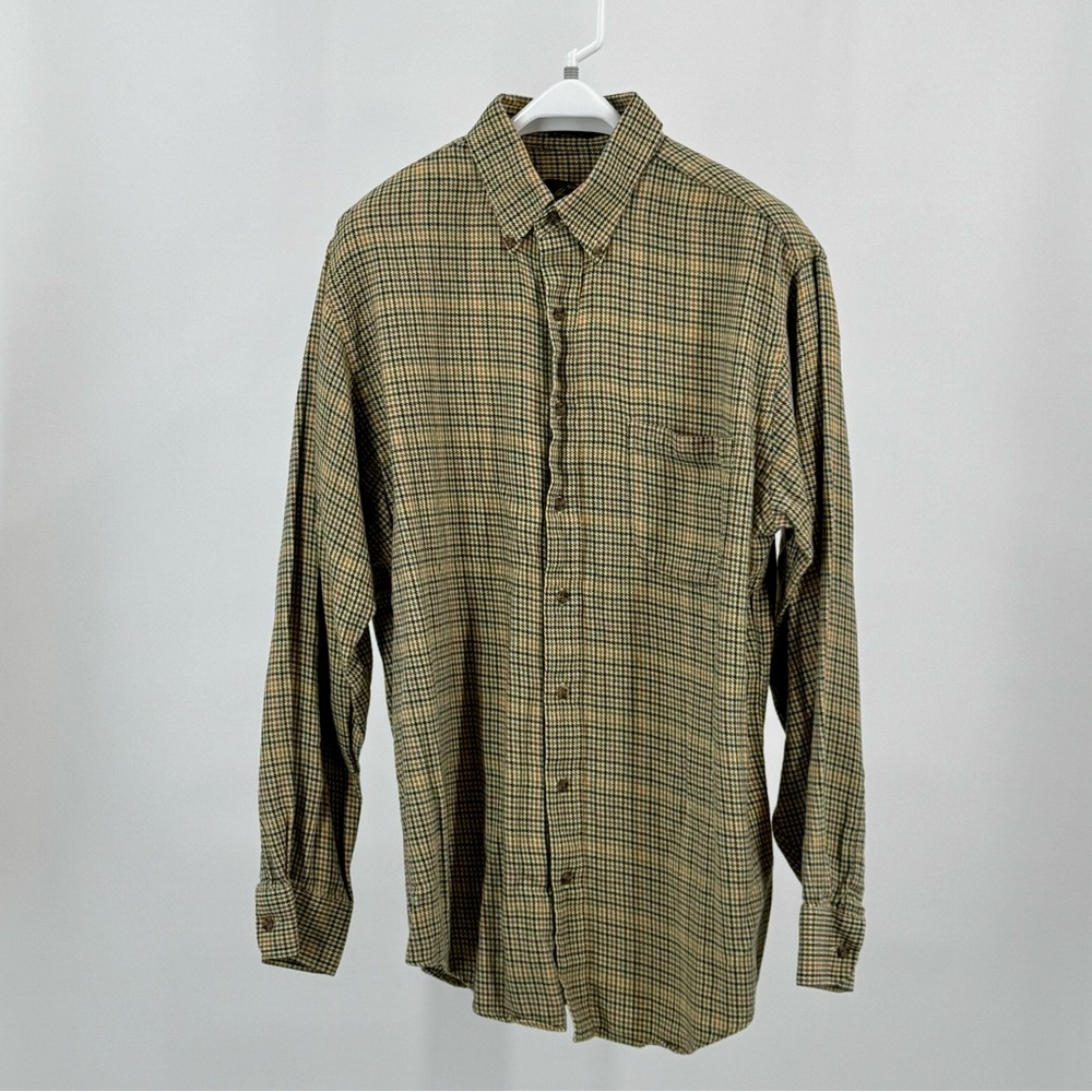Orvis Signature Collection Men’s Cotton Wool Multicolor Houndstooth Shirt Size L